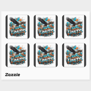Kein Limit Adler Grafik T-Shirt Motivierend Wil Quadratischer Aufkleber