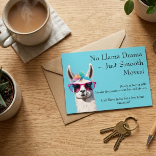 Kein Llama-Drama Immobilien-Marketing-Post Postkarte