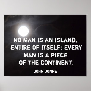 Kein Mensch ist eine Insel - Plakat John Donne Zit