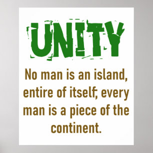Kein Mensch ist eine Insel - Unity Zitat Poster