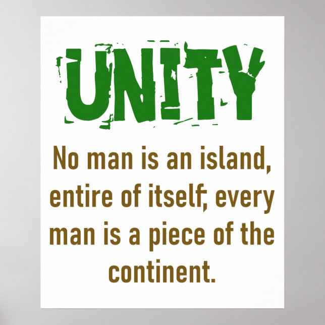 Kein Mensch ist eine Insel - Unity Zitat Poster (Vorne)