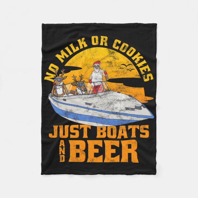 Kein Milch Oder Kekse Nur Boote Und Bier Weihnacht Fleecedecke (Vorderseite)