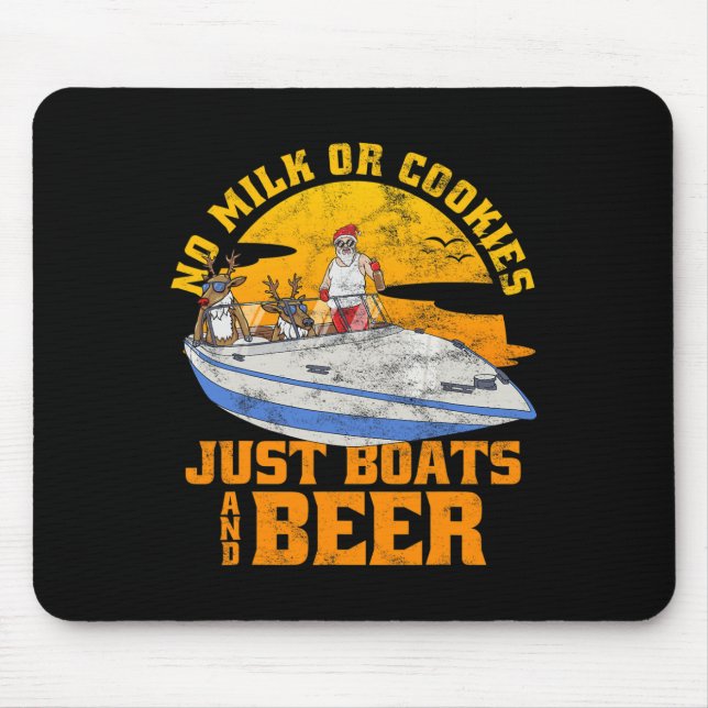 Kein Milch Oder Kekse Nur Boote Und Bier Weihnacht Mousepad (Vorne)
