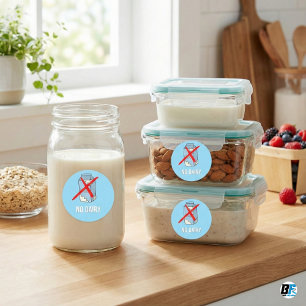 Kein Milchallergie-Alarm Milchfrei-Symbol Kinder B Runder Aufkleber