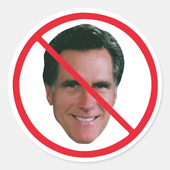 Kein Mitt Romney Runder Aufkleber (Vorderseite)