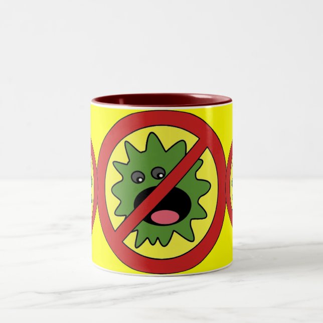 Kein Monster-Zeichen Zweifarbige Tasse (Mittel)