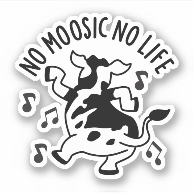 Kein moosic No Life Funny Cow Puff Aufkleber (Vorderseite)