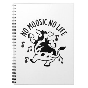 Kein moosic No Life Funny Cow Puff Notizblock