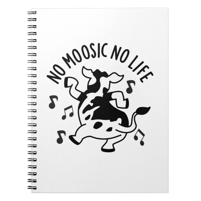 Kein moosic No Life Funny Cow Puff Notizblock (Vorderseite)