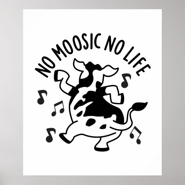 Kein moosic No Life Funny Cow Puff Poster (Vorne)
