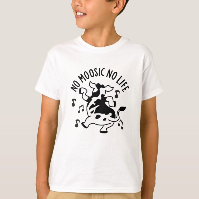 Kein moosic No Life Funny Cow Puff T-Shirt (Vorderseite)