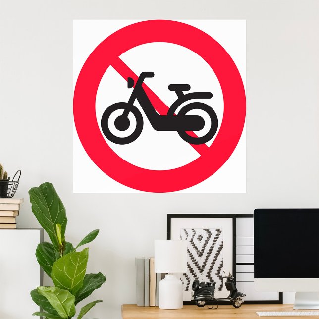 Kein Motorrad Road Sign Poster (Von Creator hochgeladen)