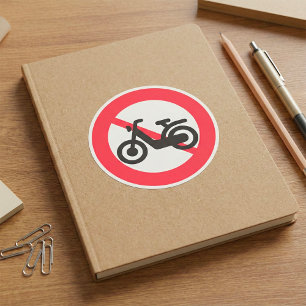 Kein Motorradzeichen Quadratischer Aufkleber