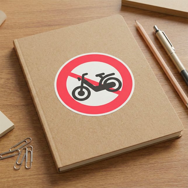 Kein Motorradzeichen Quadratischer Aufkleber (Von Creator hochgeladen)