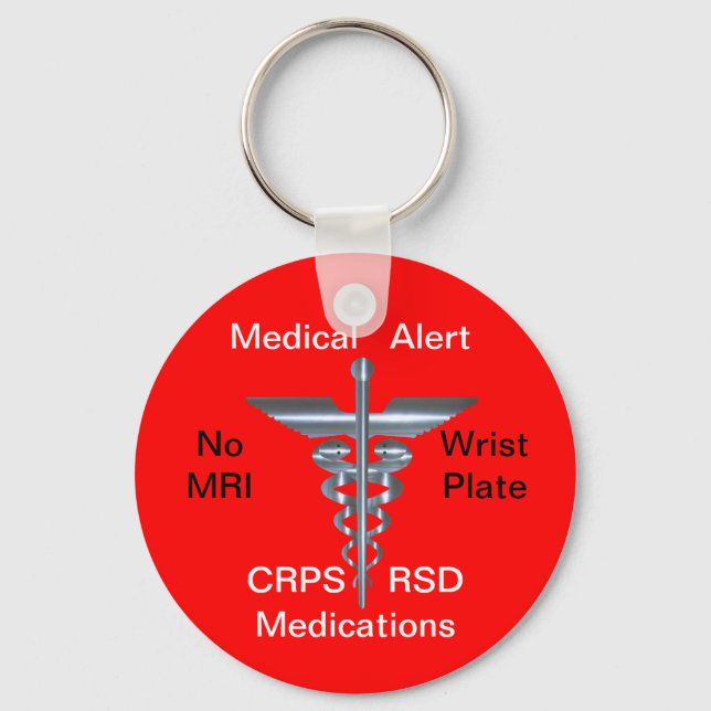 Kein MRT Medical Alert CRPS/RSD Medicinal Schlüsse Schlüsselanhänger (Vorderseite)