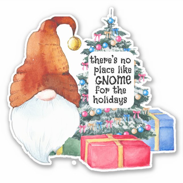 Kein Ort wie Gnome-Vinyl-Aufkleber nach Maß geschn Aufkleber (Vorderseite)