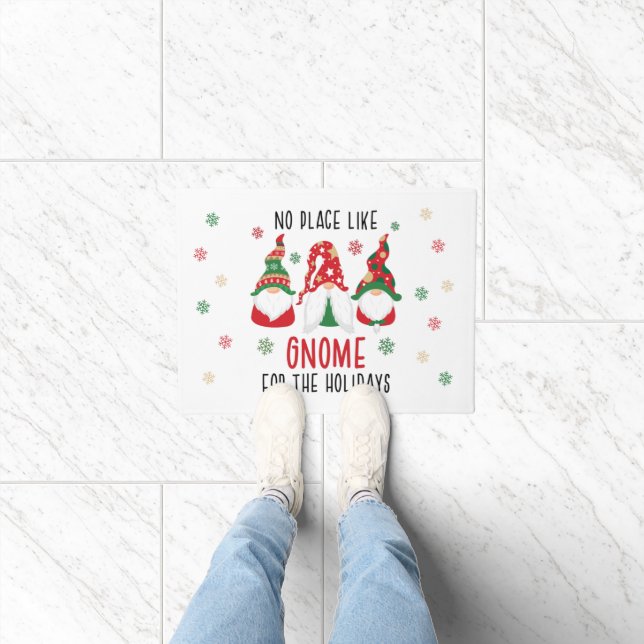 Kein Ort wie Gnome zu Weihnachten Fußmatte (Indoor)