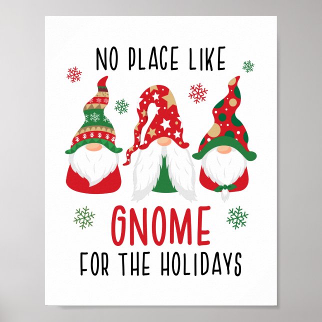 Kein Ort wie Gnome zu Weihnachten Poster (Vorne)