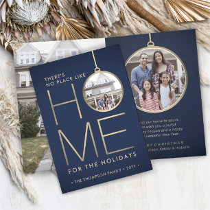 Kein Ort wie Zuhause 3 Foto Weihnachtsblau geklapp Feiertagskarte