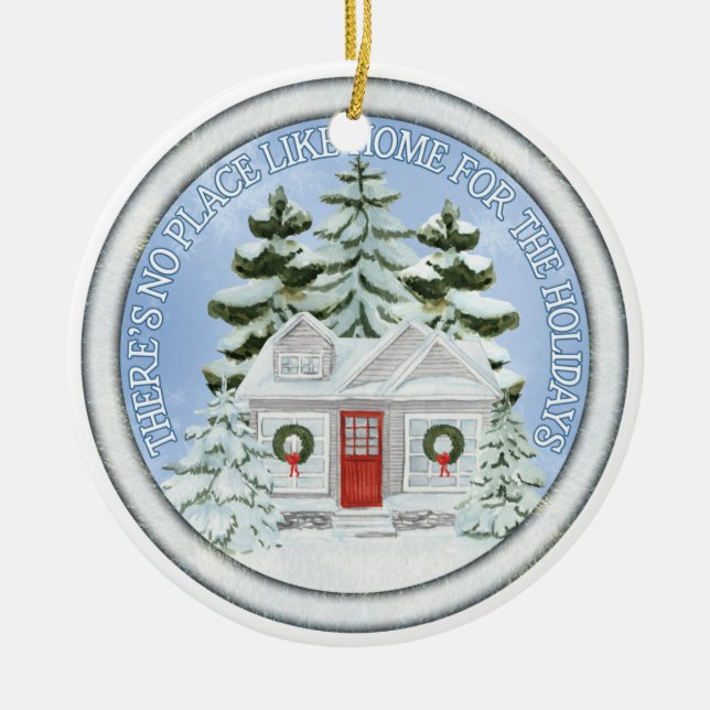 Kein Ort wie Zuhause für Ferien Keramik Ornament (Vorne)