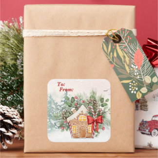 Kein Ort wie Zuhause | Lebkuchen Weihnachten im Ha Quadratischer Aufkleber