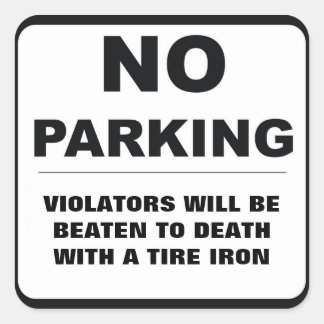 Kein Parkaufkleber Quadratischer Aufkleber