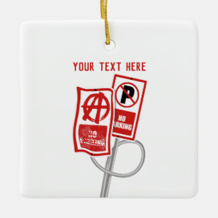 Kein Parken Anarchie Schild Keramikornament