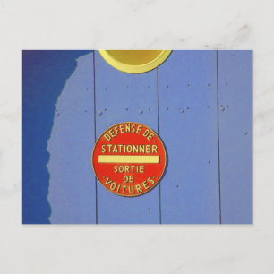 Kein Parken Französisches Zeichen Blue Garage Tür Postkarte