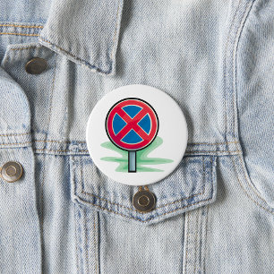 Kein Parking Road Sign Red Blue Verkehrszeichen Button