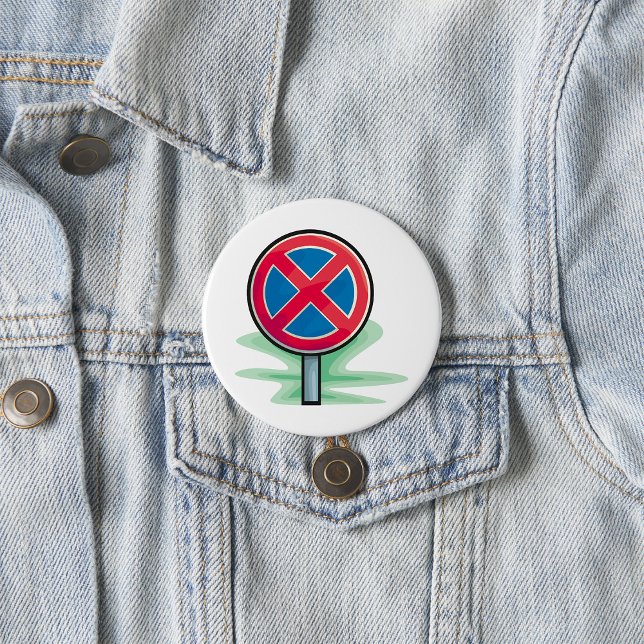 Kein Parking Road Sign Red Blue Verkehrszeichen Button (Von Creator hochgeladen)