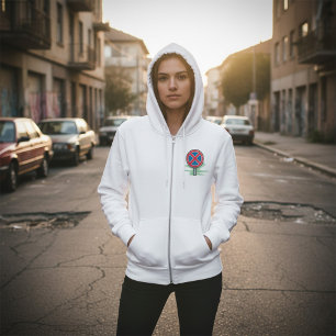 Kein Parking Road Sign Red Blue Verkehrszeichen Hoodie