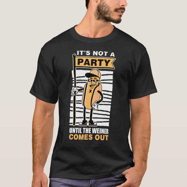 Kein Party, bis die Dackel das Party der Wurst her T-Shirt (Vorderseite)