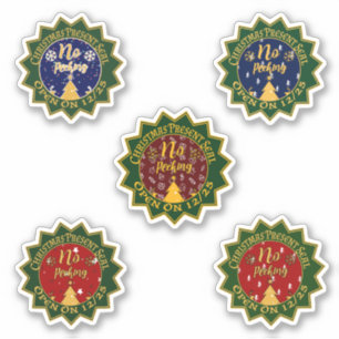 Kein Peeking öffnen nicht bis Weihnachten Grün Far Aufkleber