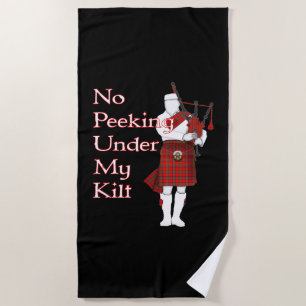 Kein Peeking unter meinem Kilt Funny Scottish Strandtuch