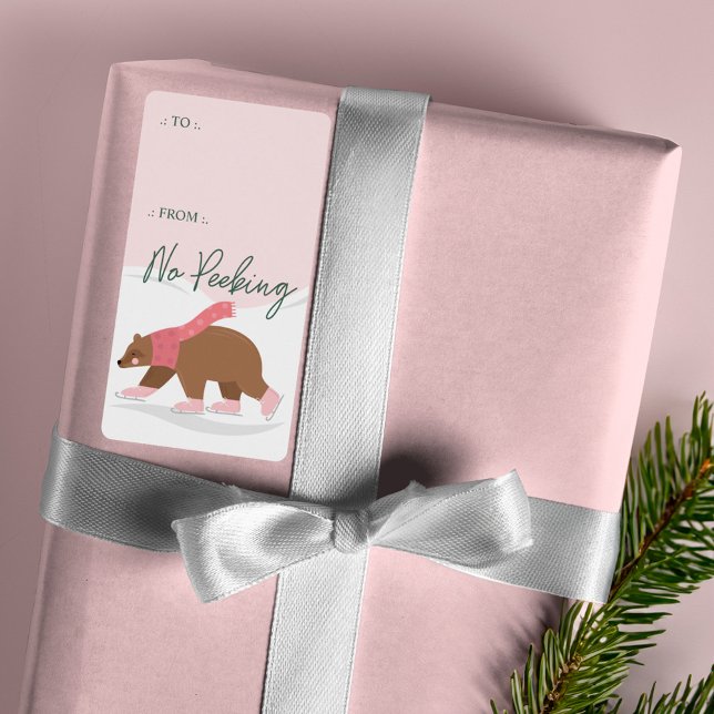 Kein Peeking Waldbäreneis Skaten von (No Peeking Woodland Bear Ice Skating To From Label)