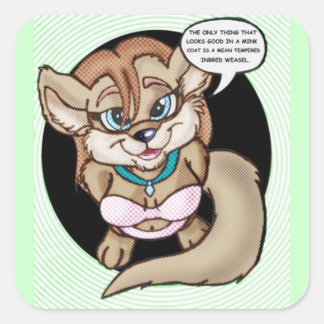 kein Pelz Quadratischer Aufkleber