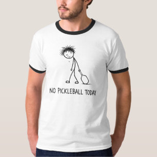 Kein Pickleball Heute Lustiger Trauriger Stockmänn T-Shirt