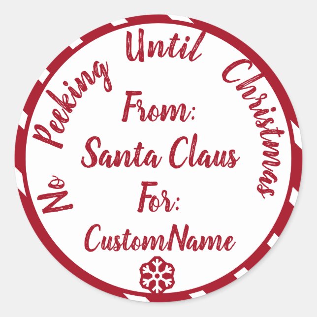 Kein Pinkeln bis Weihnachten Weihnachtsgeschenk Runder Aufkleber (Vorderseite)