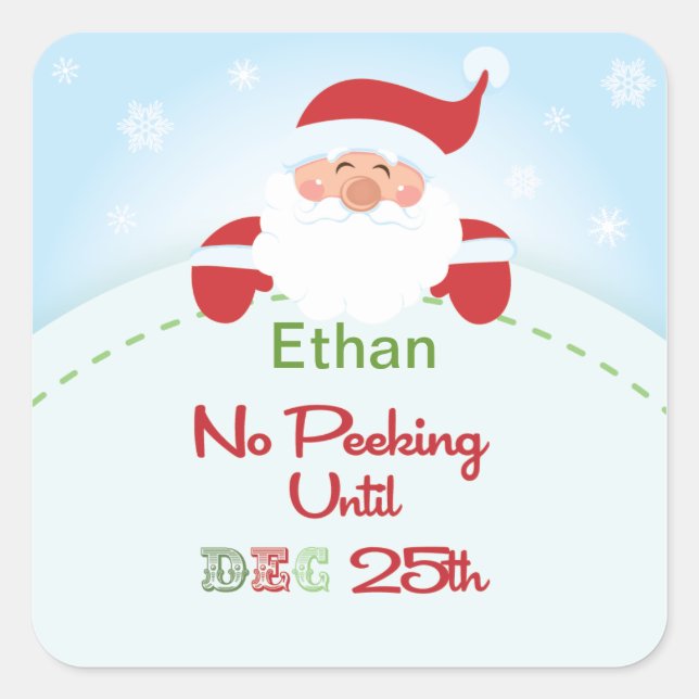 Kein Pinkeln bis Weihnachten Weihnachtsgeschenk Ta Quadratischer Aufkleber (Vorderseite)