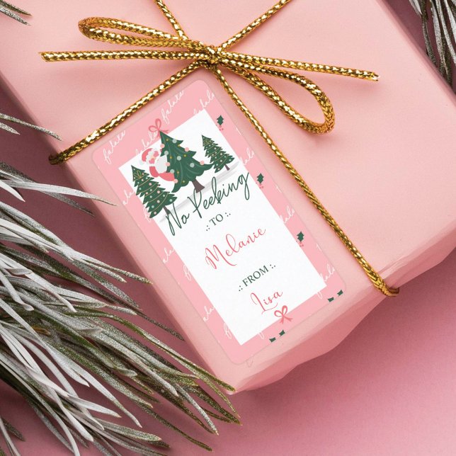 Kein Pinkeln des Weihnachtsmanns versteckt, Christ (No Peeking Santa Claus Hiding, Christmas Tree Pink Label)