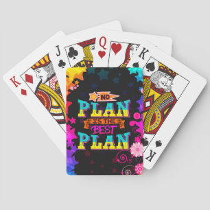 Kein Plan ist der beste Plan farbige Sterne Spielkarten