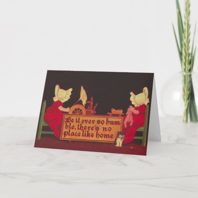 Kein Platz mögen Zuhause Sunbonnet Baby-Gruß-Karte Karte (Vorderseite)