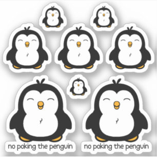 Kein Pokern des Pinguins 8 Contour Cut Aufkleber
