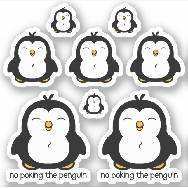 Kein Pokern des Pinguins 8 Contour Cut Aufkleber (Vorderseite)