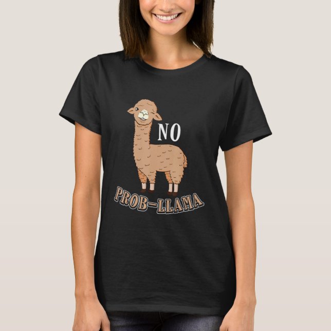 Kein Prob Llama Alpaca Problem Wink Winking T-Shirt (Vorderseite)