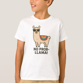 Kein Prob-Llama Cool Beige Llama Design T-Shirt