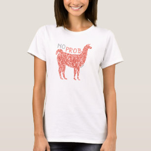 Kein Prob Llama Rosa Korallen Glitzer Glitzern T-Shirt
