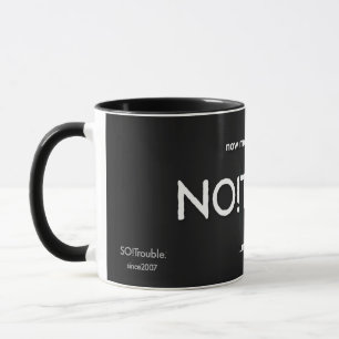 KEIN!Problem. in weiß mit Schlagworten auf schwarz Tasse