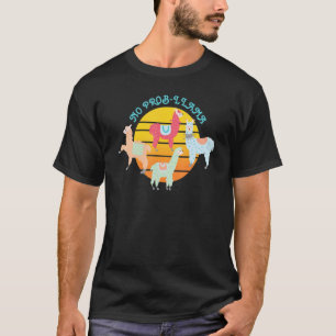 Kein Problem Lama Männer Frauen Tier Lama Retro T-Shirt