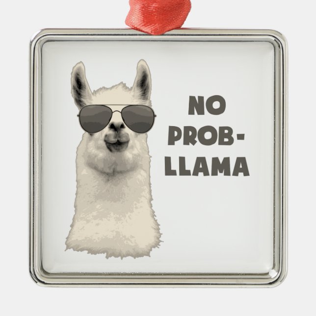 Kein Problem-Lama Ornament Aus Metall (Vorne)